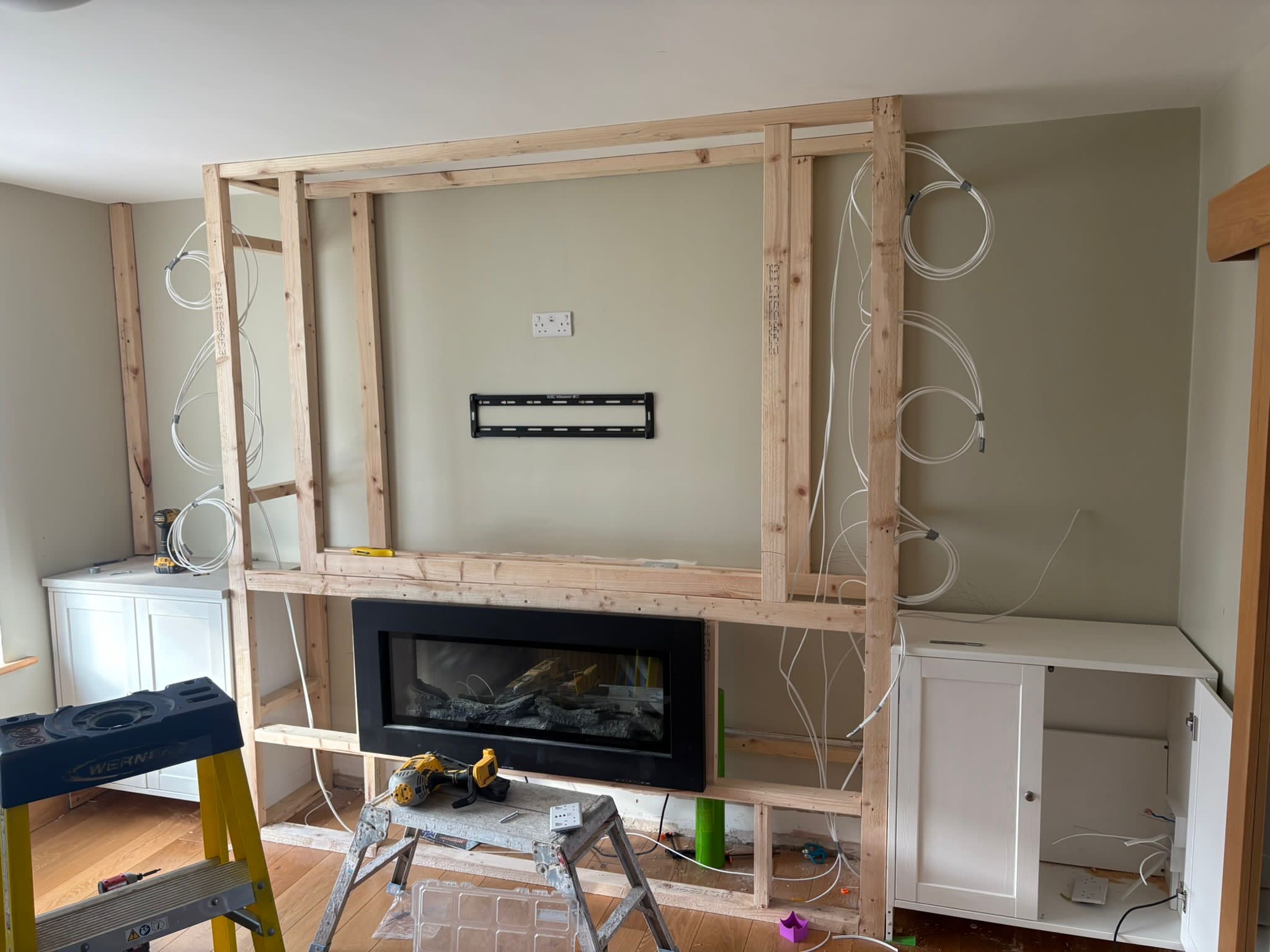 First fix wiring, living room, Cork